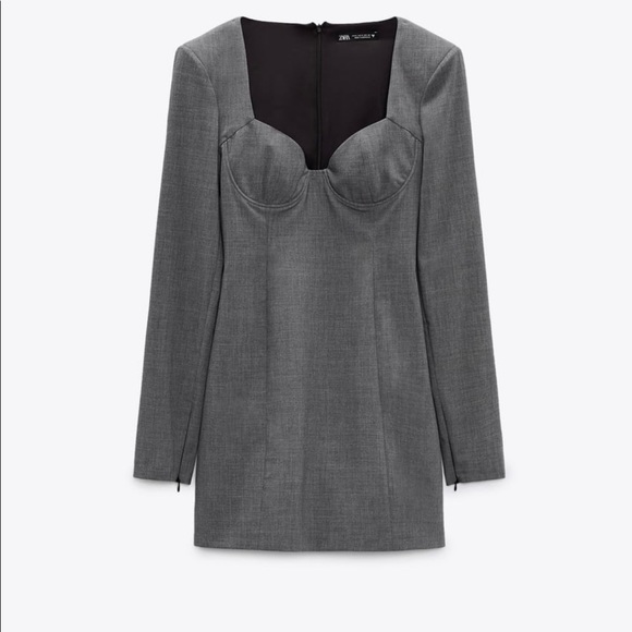 Zara large gray mini dress - Picture 2 of 4